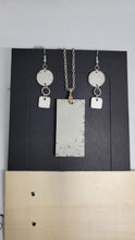Load image into Gallery viewer, Industrial Chic Cement Pendant Necklace and Earrings