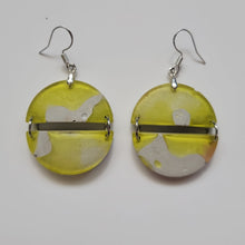 Load image into Gallery viewer, Unique Cement & Resin Earrings yellow & grey