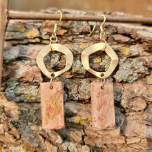 Load image into Gallery viewer, Rose Gold Colored lightweight Cement, florals & Brass