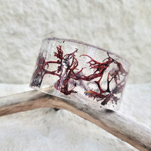 Load image into Gallery viewer, Dyed Red & Burgandy Moss Cuff Bracelet