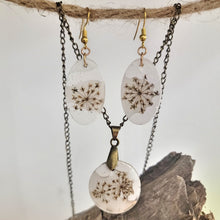 Load image into Gallery viewer, Florals set in Lightweight White Concrete Earrings