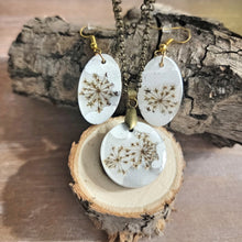 Load image into Gallery viewer, Florals set in Lightweight White Concrete Earrings