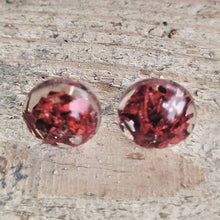 Load image into Gallery viewer, Moss/lichen Circle Stud Earrings