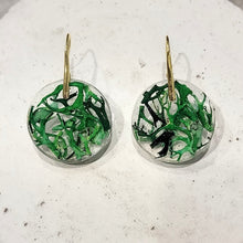 Load image into Gallery viewer, Green Circle Nature Earrings