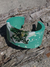 Load image into Gallery viewer, A Concrete & Dried Moss Cuff Bracelet Turquoise