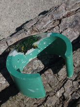 Load image into Gallery viewer, A Concrete & Dried Moss Cuff Bracelet Turquoise