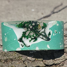 Load image into Gallery viewer, A Concrete & Dried Moss Cuff Bracelet Turquoise