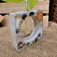 Load image into Gallery viewer, Shells & Riverstone Concrete Plant Propagation Square