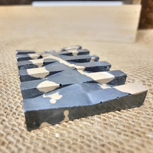 Load image into Gallery viewer, Marbled Black & Tan Cement Soap dish