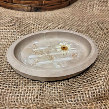 Load image into Gallery viewer, Handmade Rice & Floral Concrete Soap Dish with Manitoba Grains