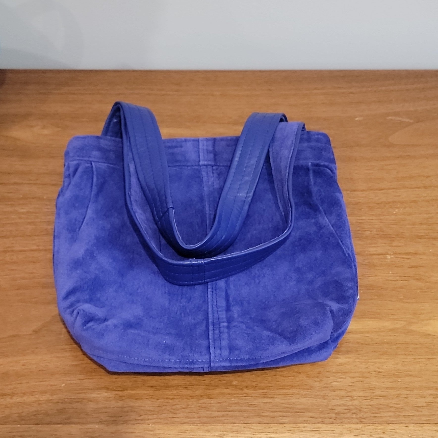 Folli Follie Royal blue Leather Extra Large Tote Purse w/ Inside Pouch Suede  | eBay