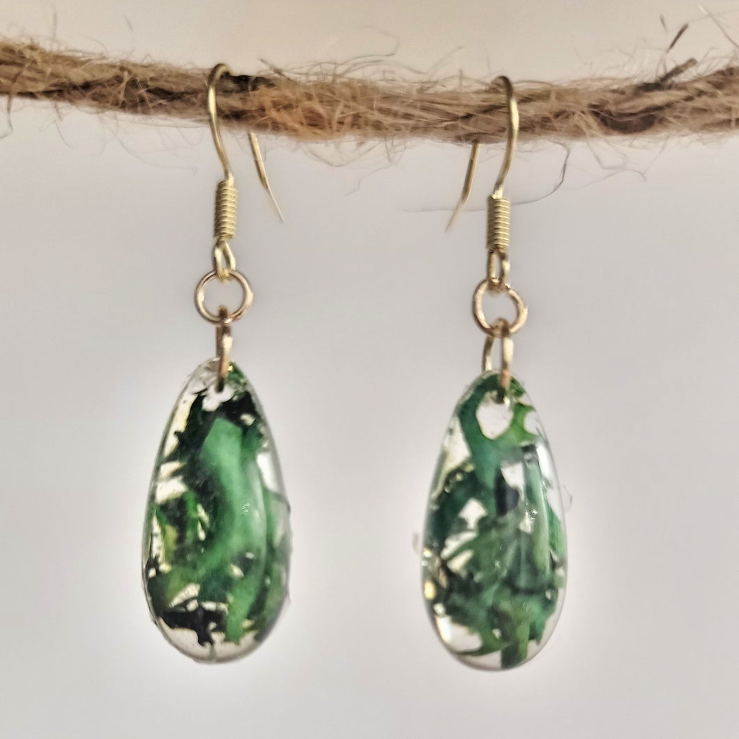 Green Moss/lichen Earrings