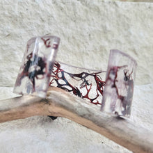 Load image into Gallery viewer, Dyed Red &amp; Burgandy Moss Cuff Bracelet
