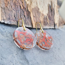 Load image into Gallery viewer, Burnt Orange Moss/Lichen Earrings Boho
