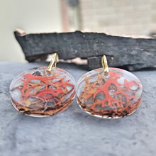 Load image into Gallery viewer, Burnt Orange Moss/Lichen Earrings Boho
