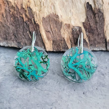 Load image into Gallery viewer, Boho Circle Nature Earrings Moss/Lichen
