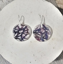 Load image into Gallery viewer, Aubergine Moss/lichen Earrings
