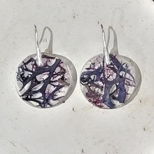 Load image into Gallery viewer, Aubergine Moss/lichen Earrings
