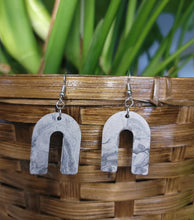 Load image into Gallery viewer, Marble Cement Rainbow U-shaped Earrings
