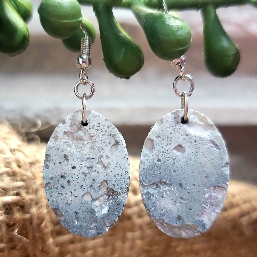 Concrete & Recycled Glass Earrings