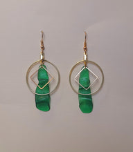 Load image into Gallery viewer, Green Wavy Abstract Earrings
