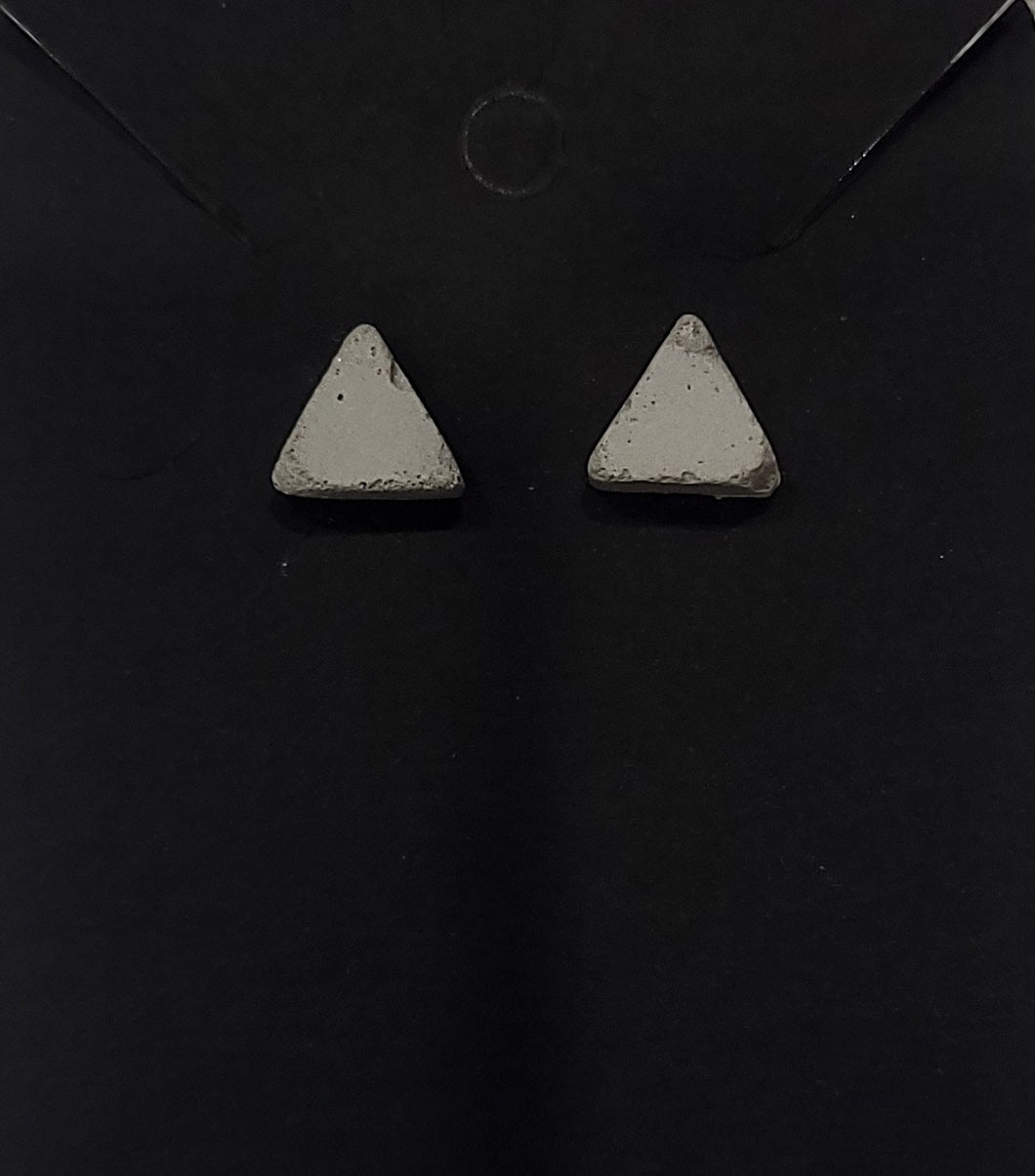 Lightweight Cement Triangle Stud Earrings