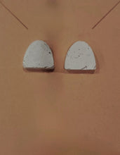 Load image into Gallery viewer, Unique Half Oval White Cement Post Earrings
