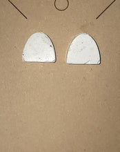 Load image into Gallery viewer, Unique Half Oval White Cement Post Earrings
