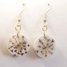 Load image into Gallery viewer, Manitoban Dried Flowers in Cement Dangle Earrings
