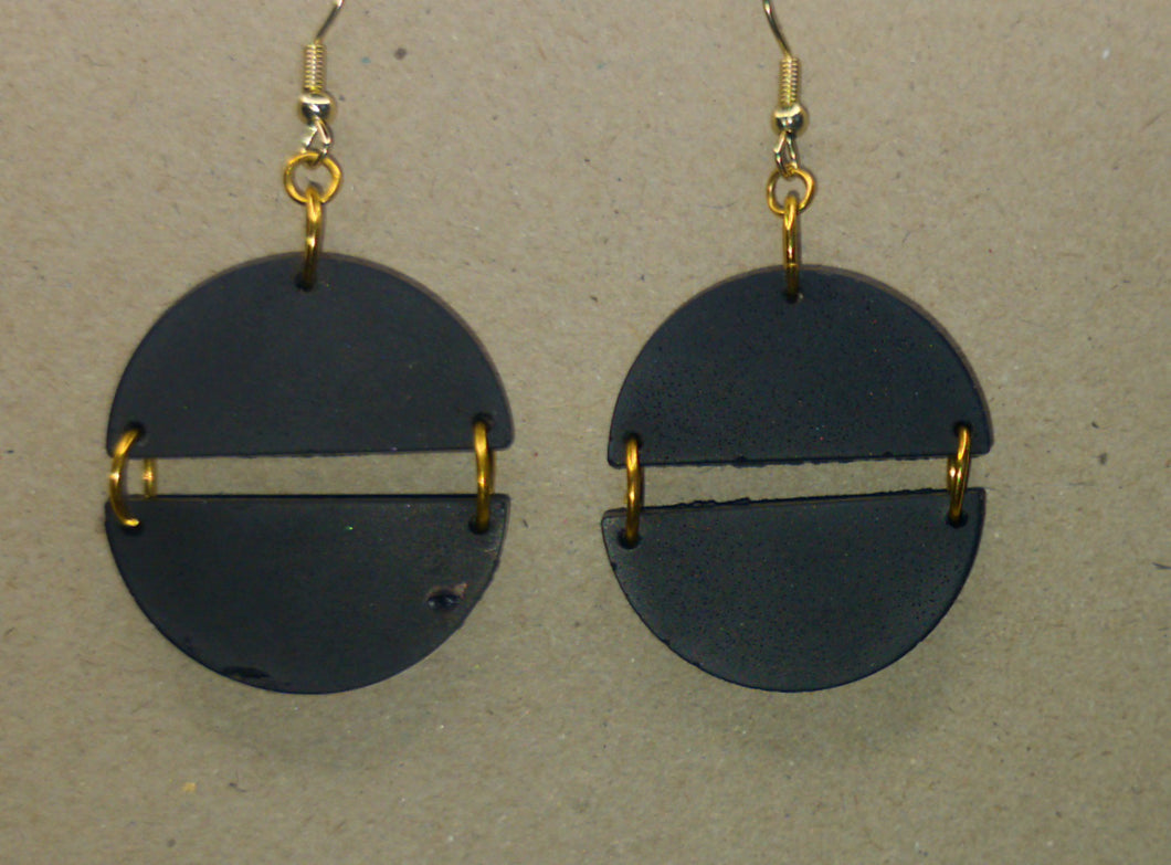 Minimalist Black lightweight Cement Earrings