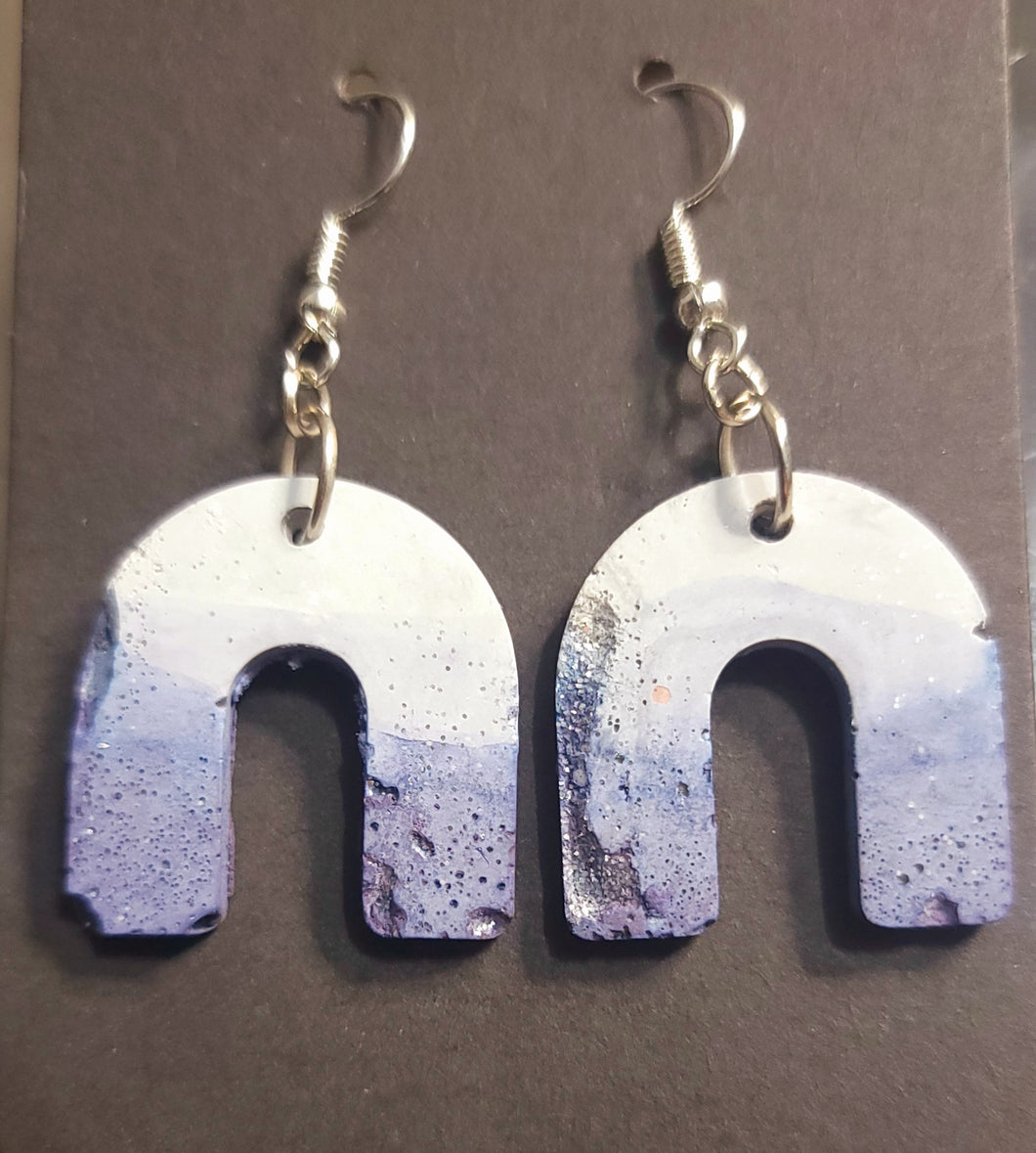 Lightweight Cement Indigo Earrings Boho