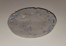 Load image into Gallery viewer, Unique Rounded Concrete Soap dish with iridescent flakes

