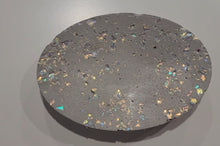 Load and play video in Gallery viewer, Unique Rounded Concrete Soap dish with iridescent flakes
