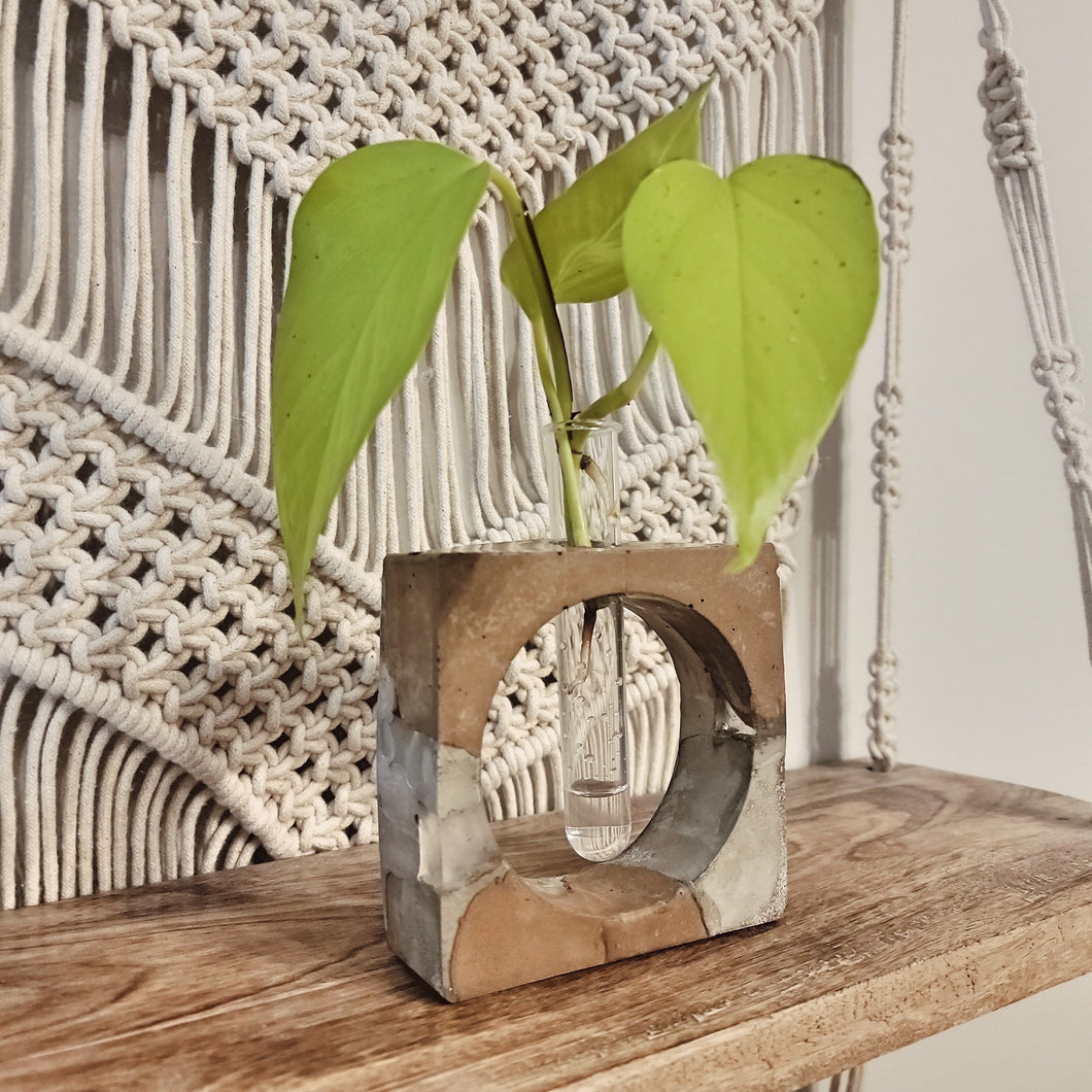 Square Handmade Concrete Plant Propagation Decor