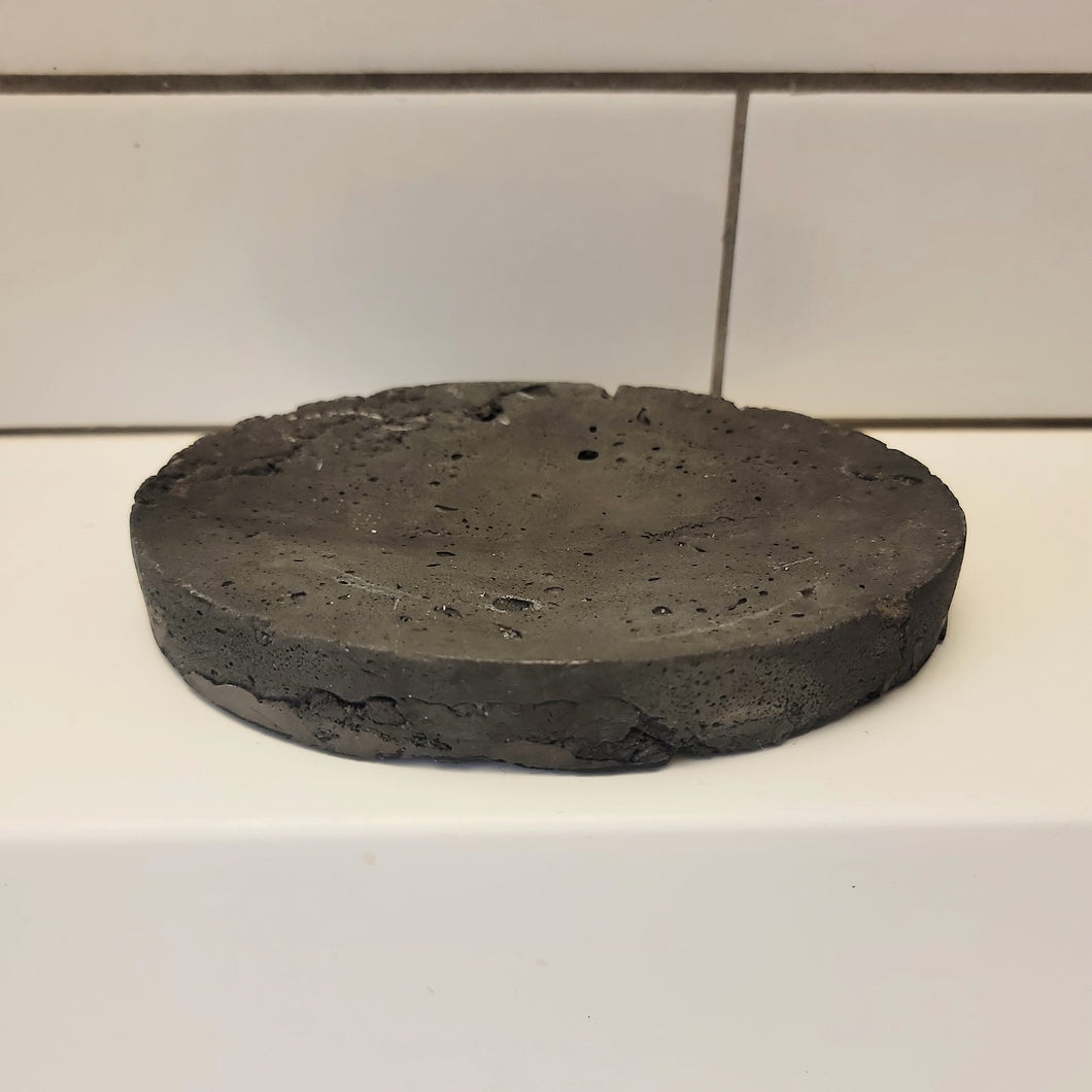 Distressed Black Concrete Soap dish