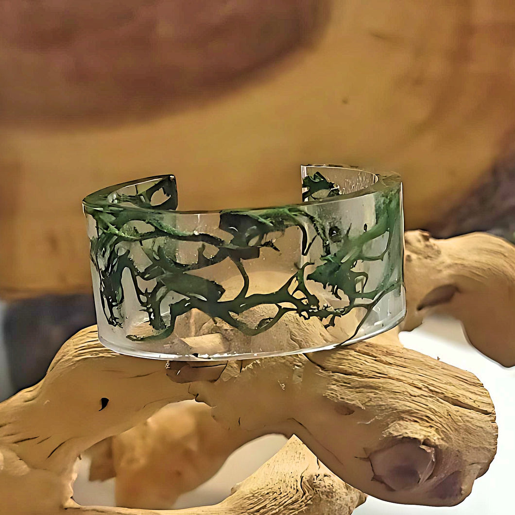 Boho Green Moss Cuff Bracelet